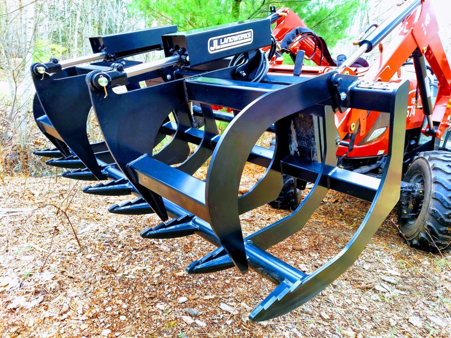 A close up of several attachments on the ground