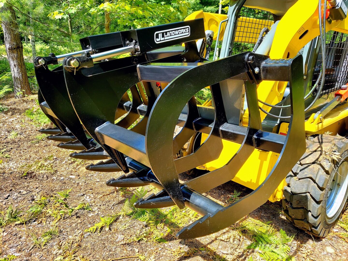 A close up of the back end of a tractor