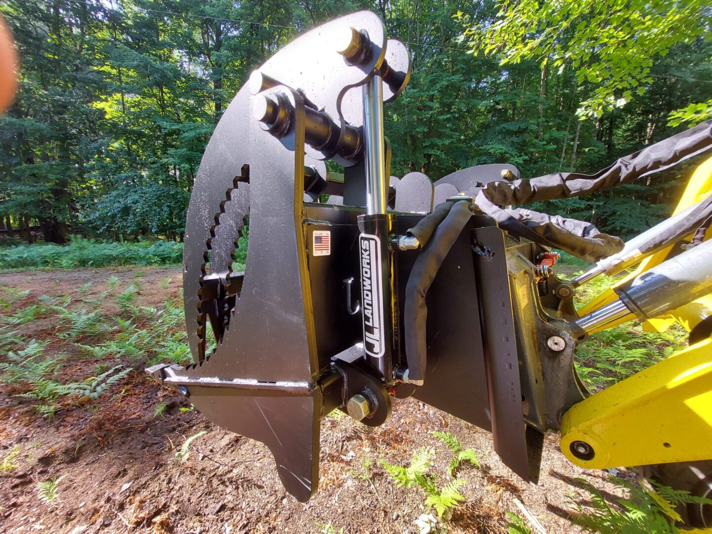 A close up of the back end of a tractor