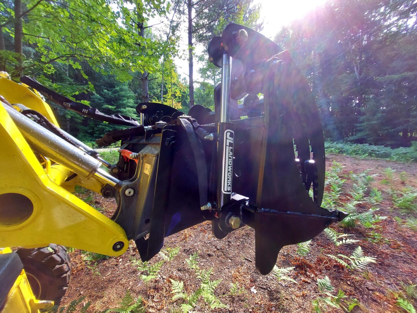 A close up of the back end of a tractor