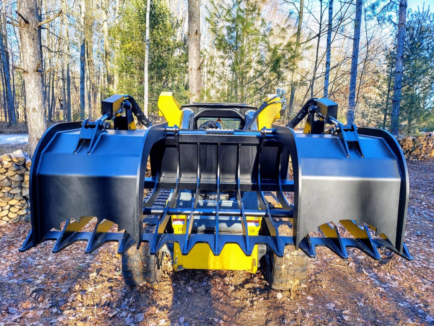 A close up of the back end of a tractor