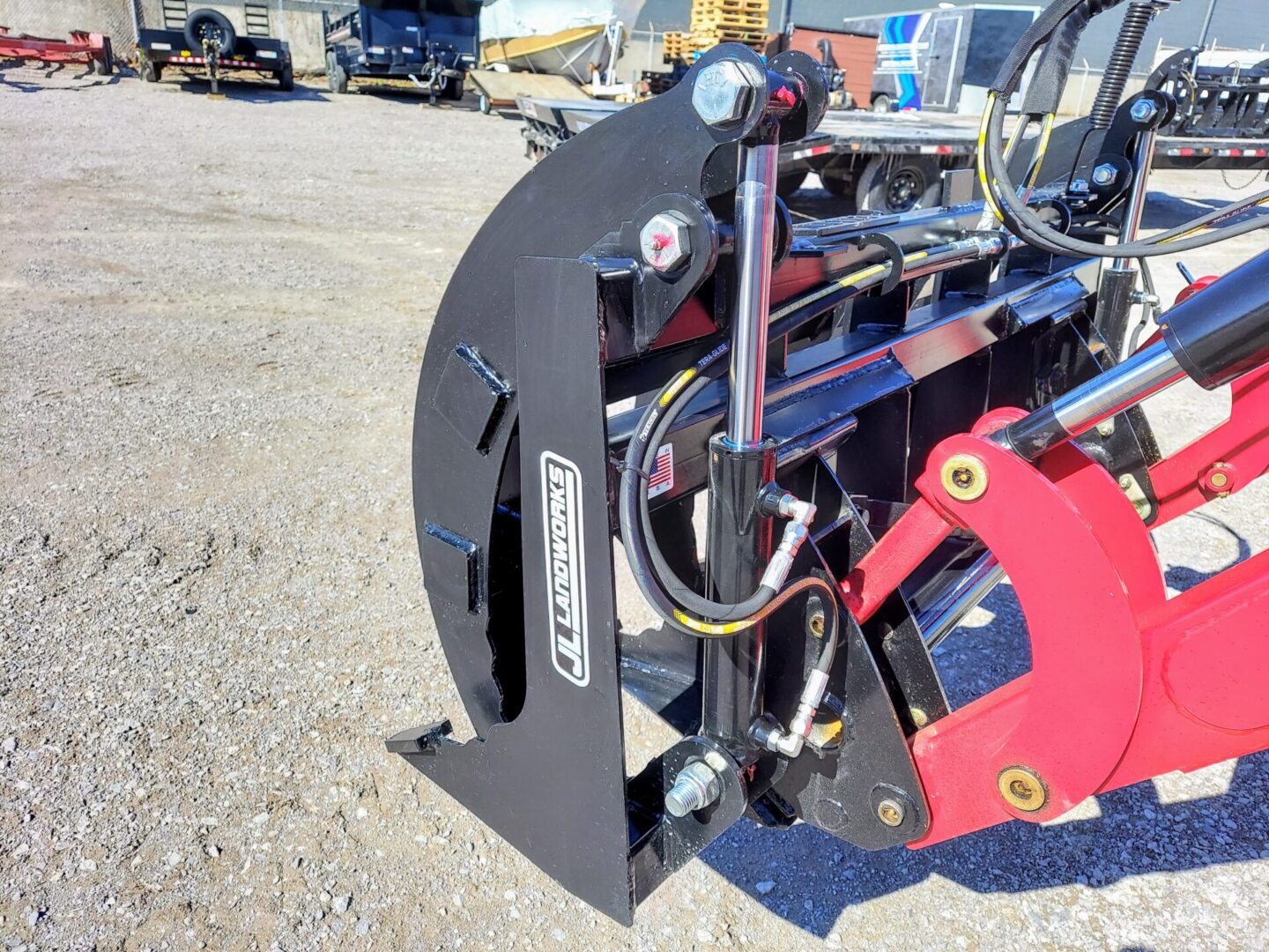 A close up of the front end of a tractor