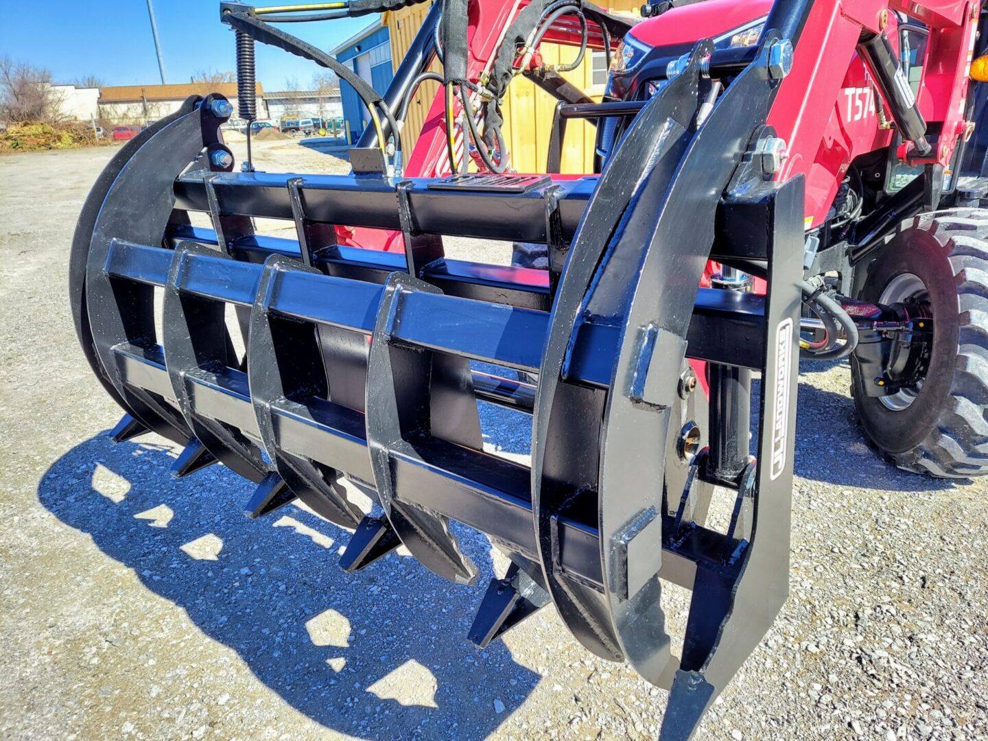 A close up of the back end of a tractor