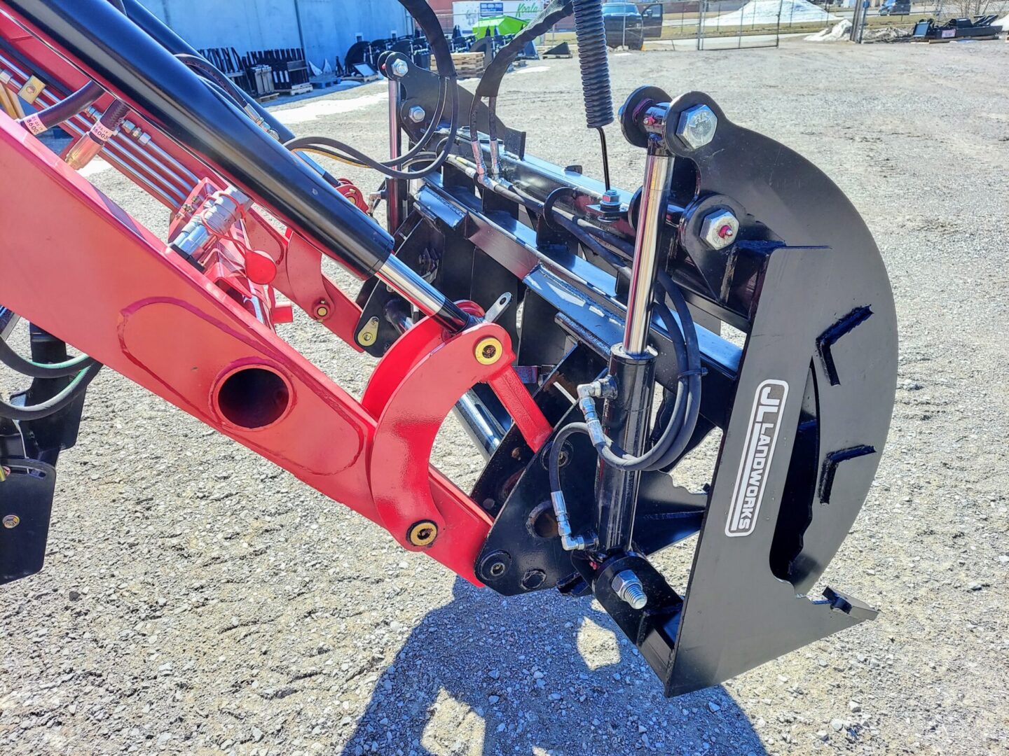 A close up of the front end of a tractor