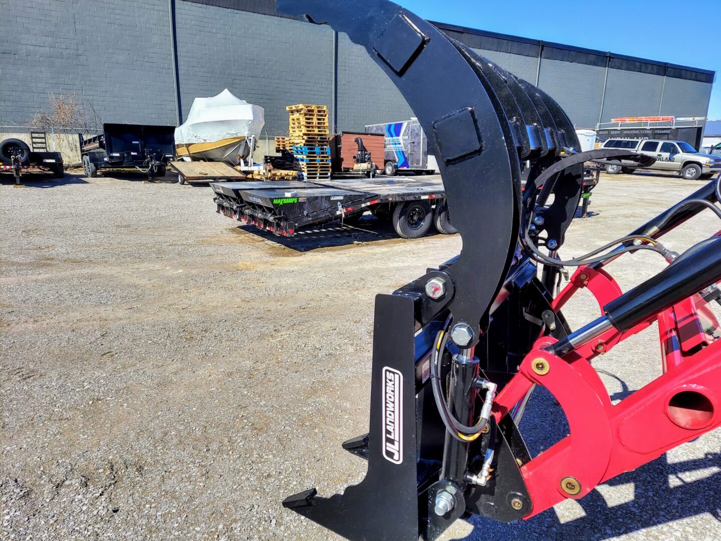 A close up of the back end of a tractor