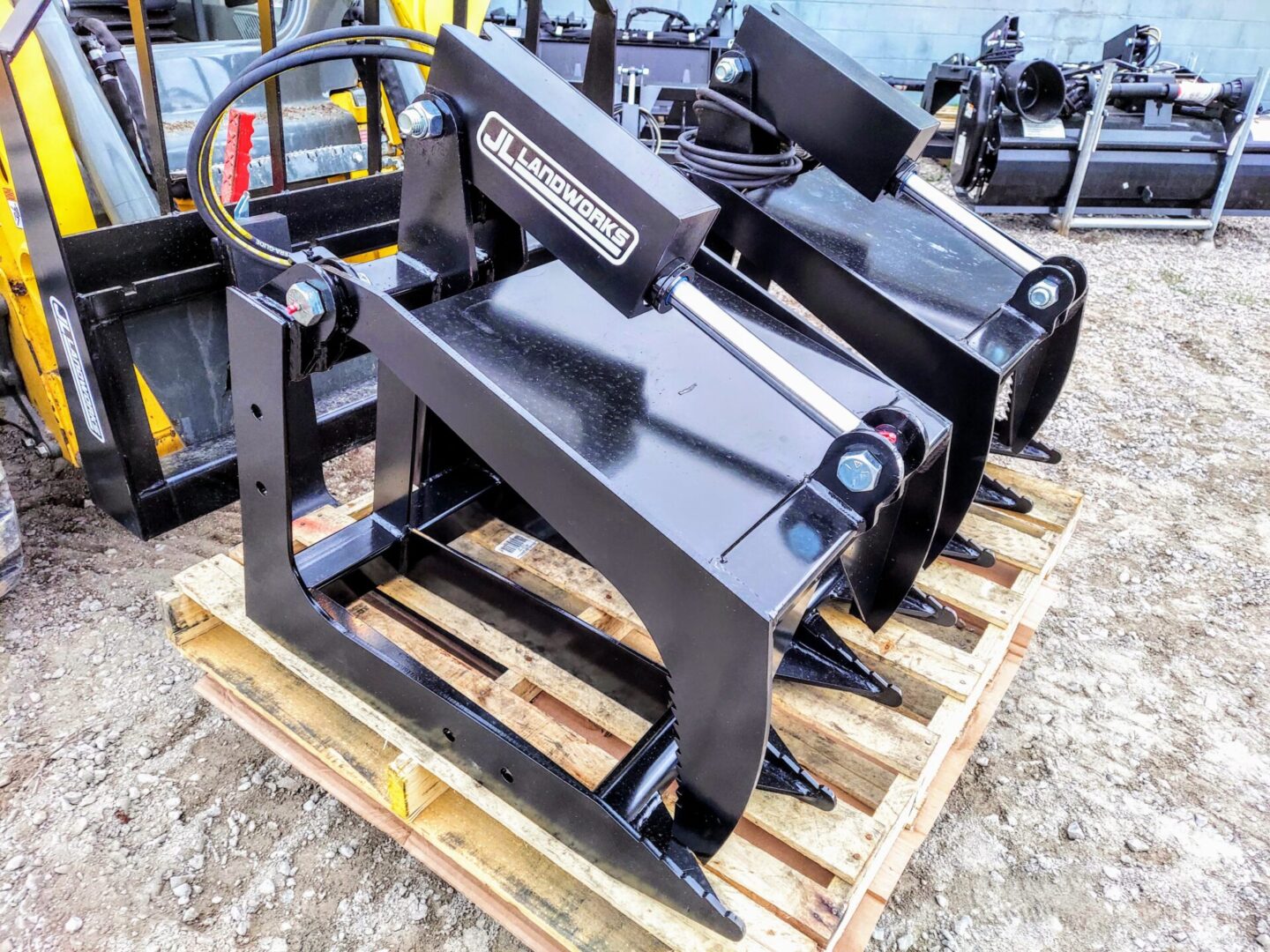 A pallet of machinery on top of wooden pallets.