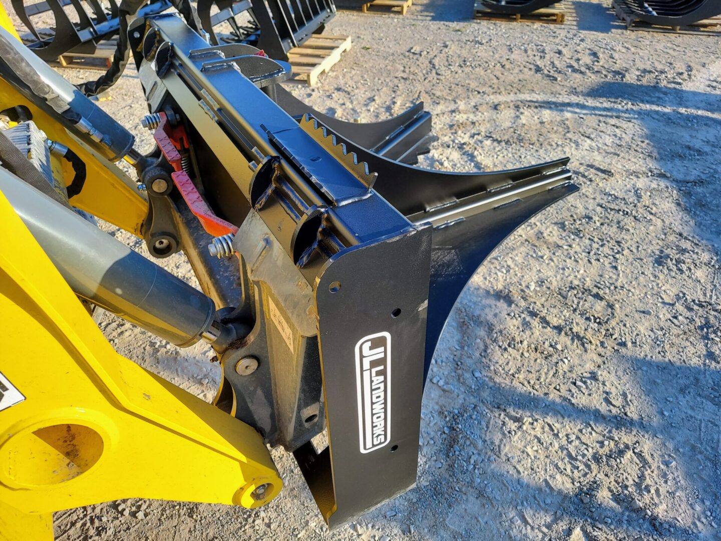 A close up of the front end of a plow