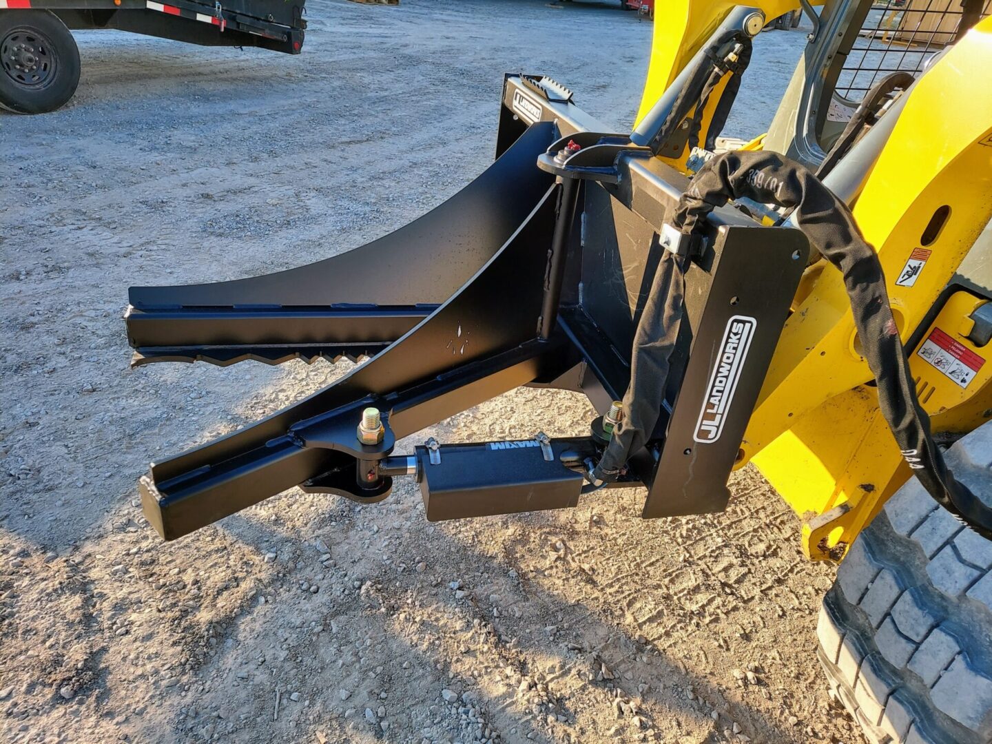 A close up of the front end of a tractor