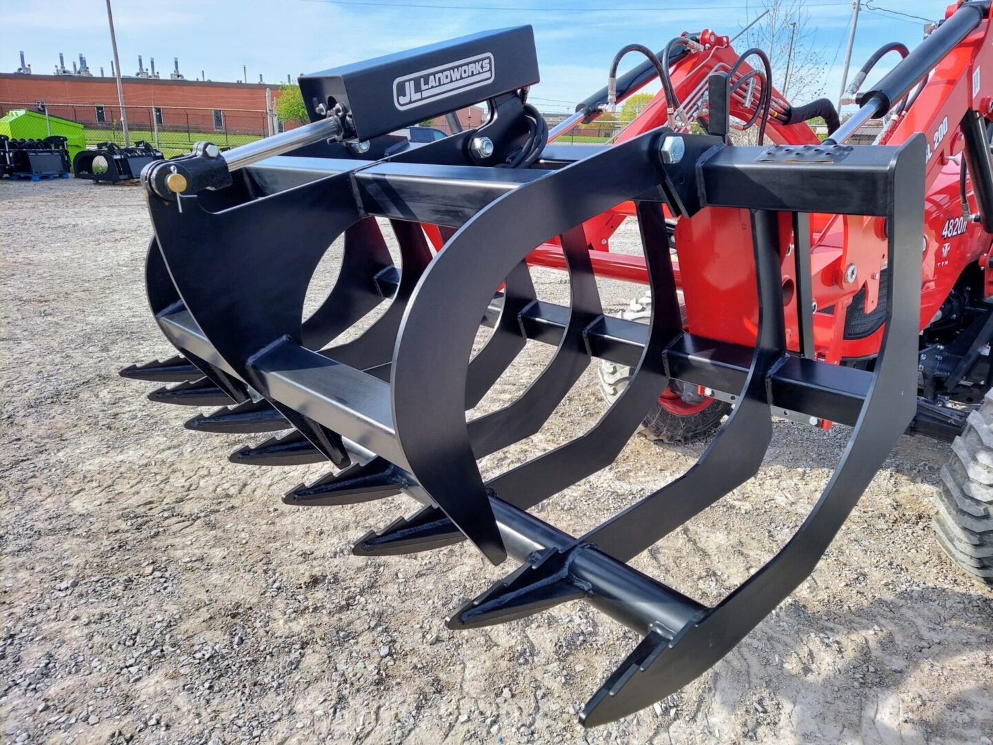 A close up of the front end of a tractor