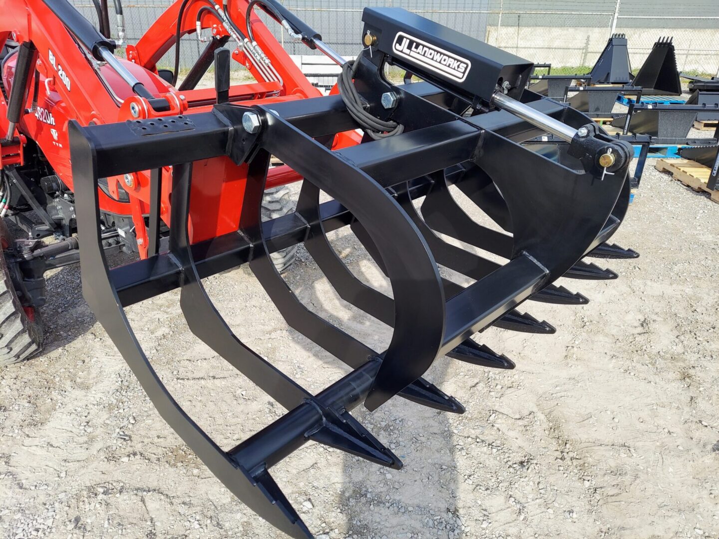 A close up of the back end of a tractor