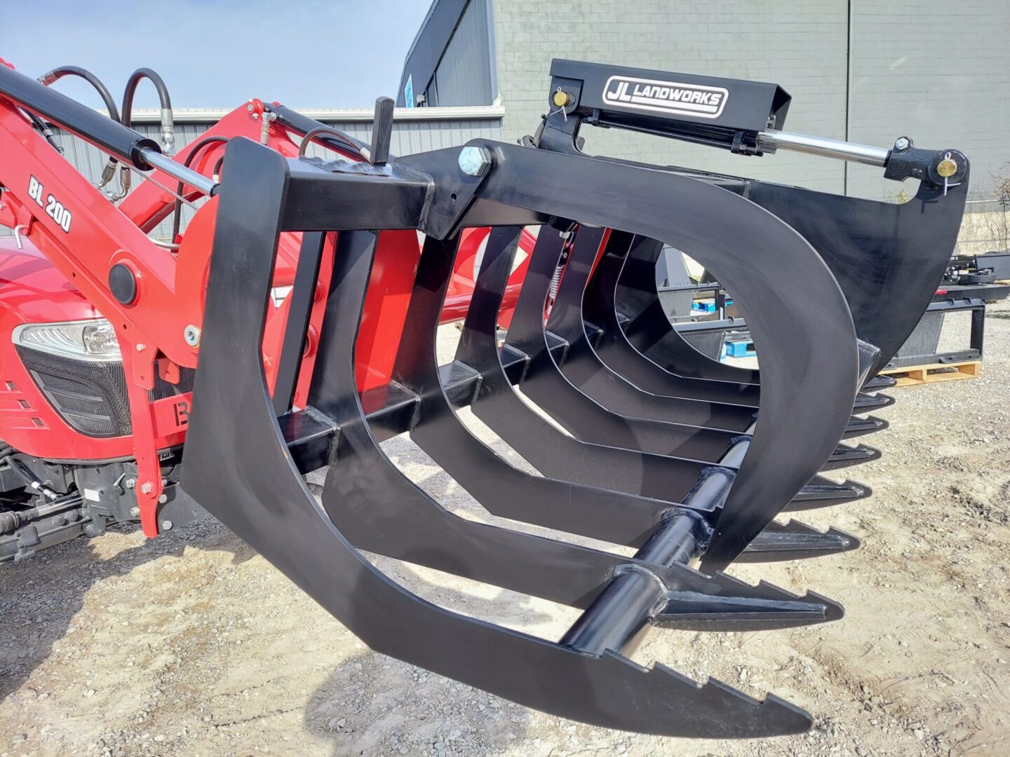 A close up of the back end of a tractor