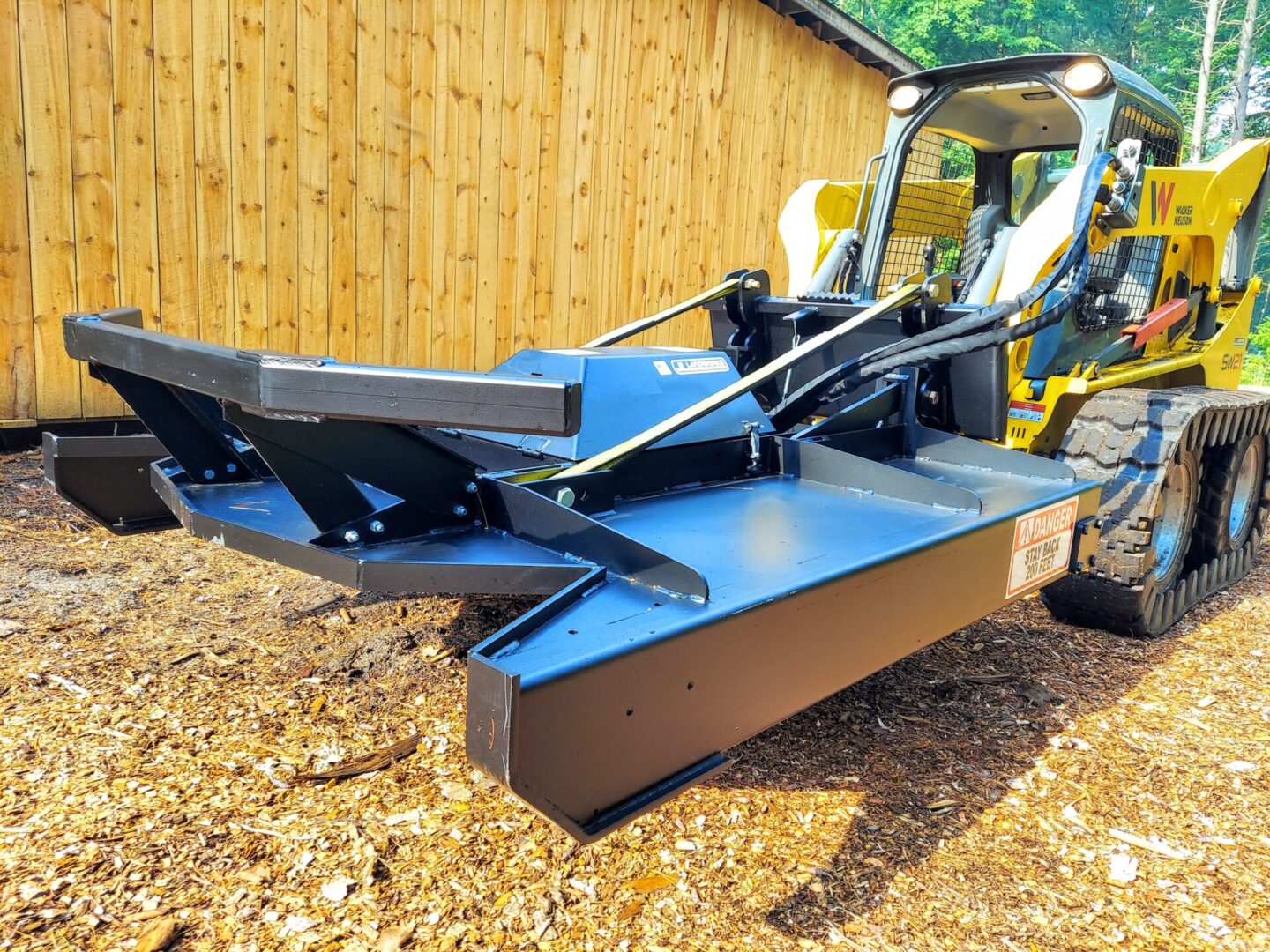 A close up of the back end of a tractor