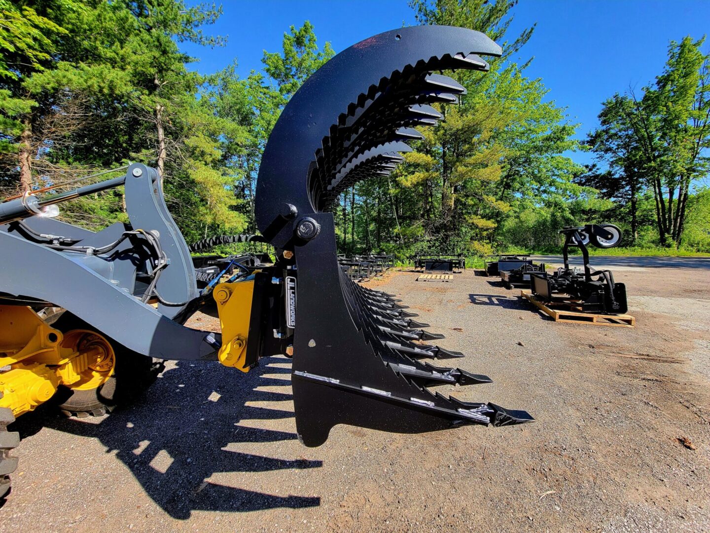 A close up of the back end of a tractor