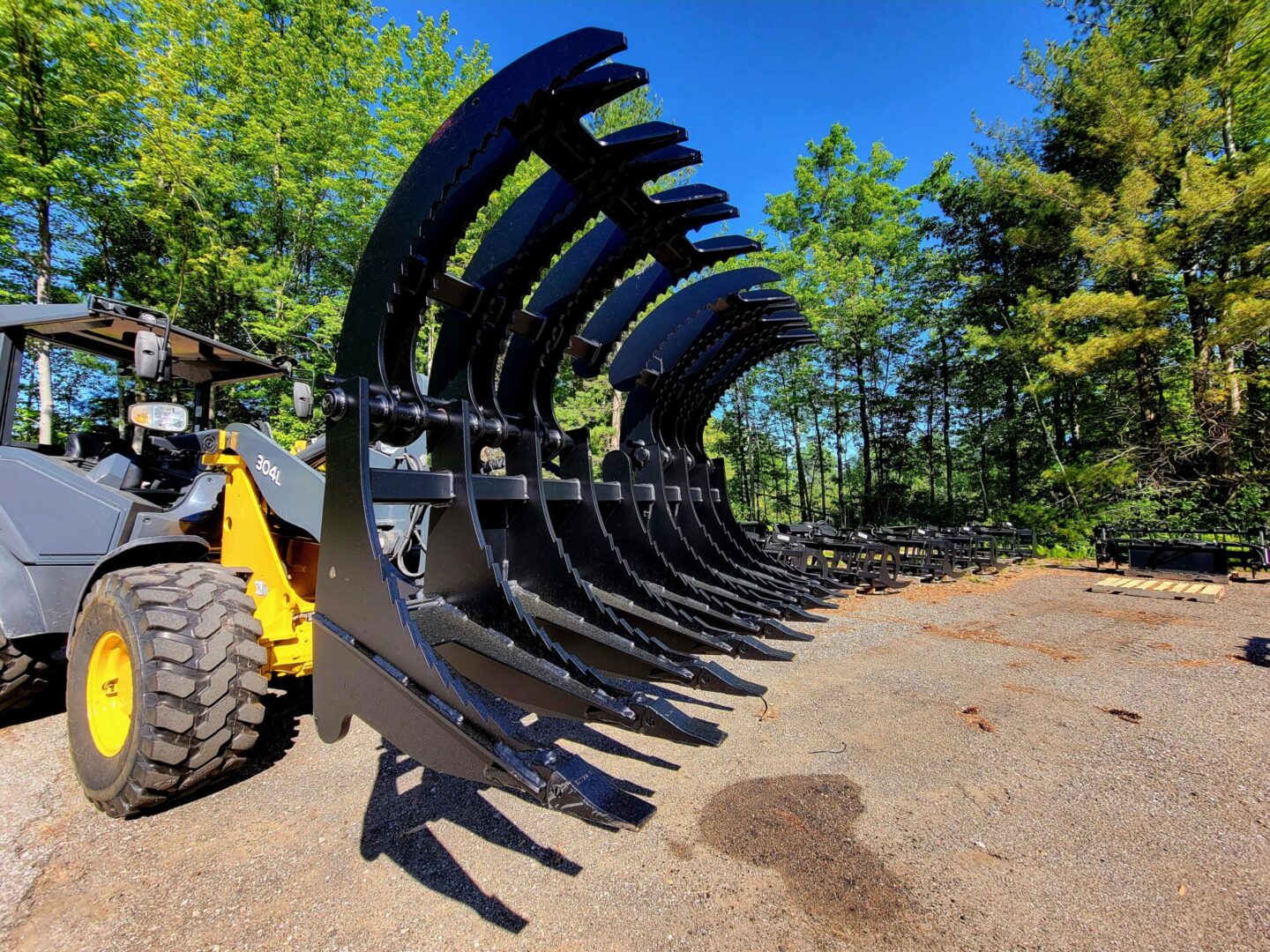 A close up of the back end of a tractor