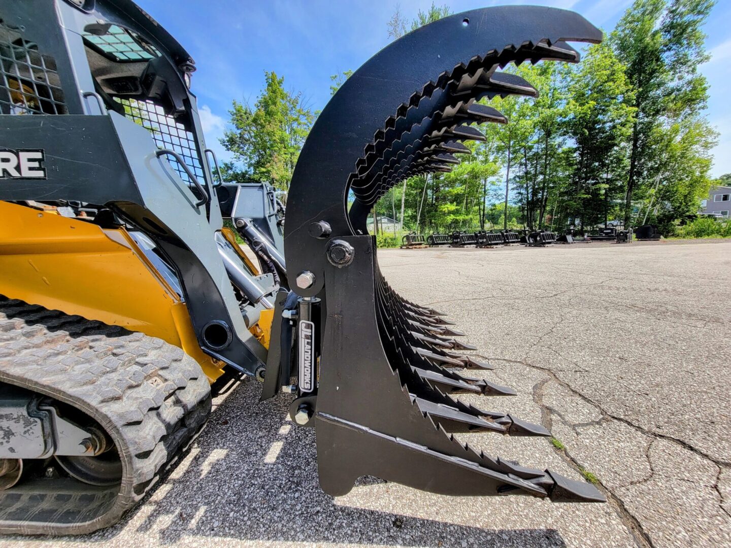 A close up of the back end of a skid steer