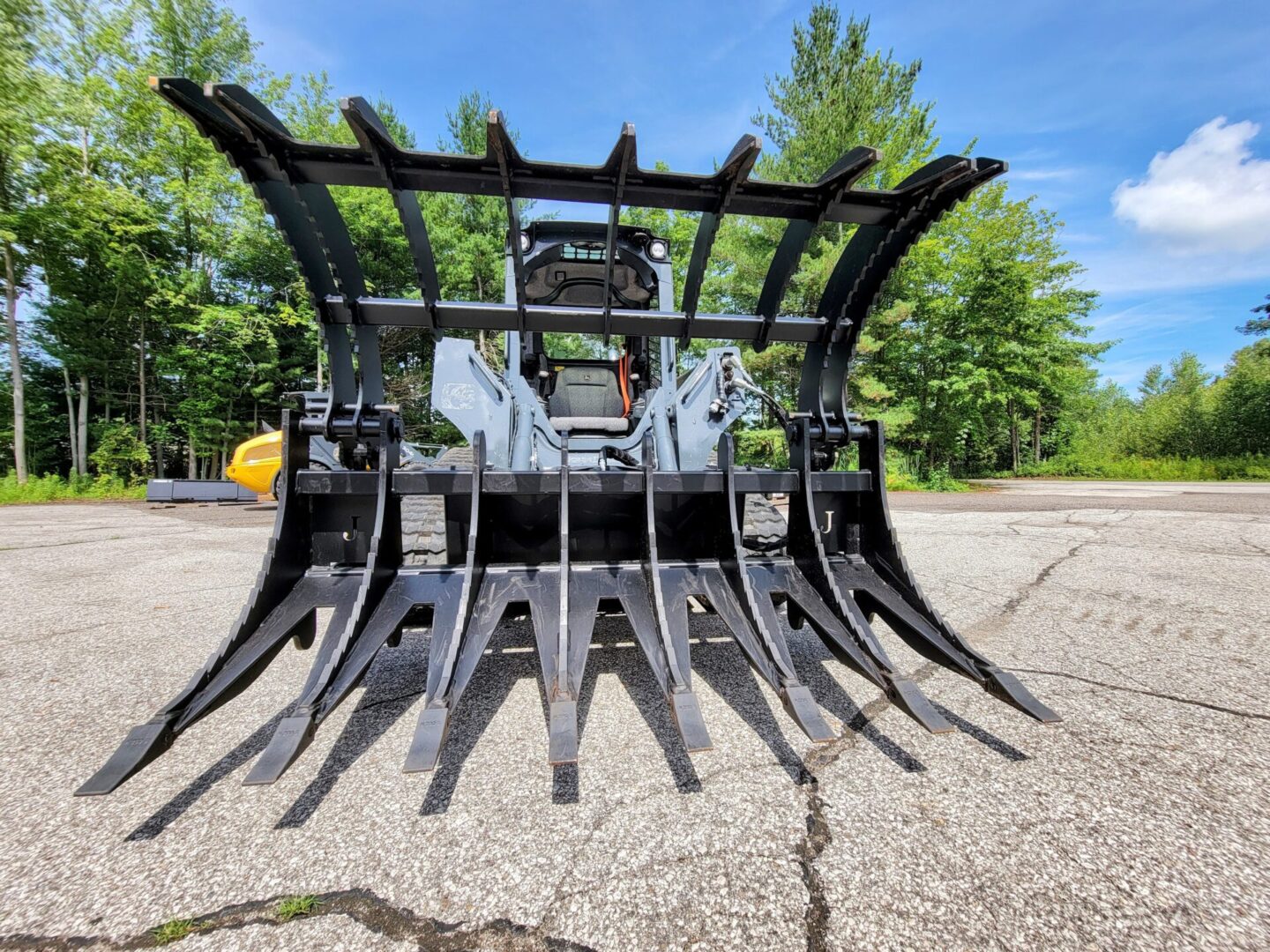 A close up of the back end of a tractor