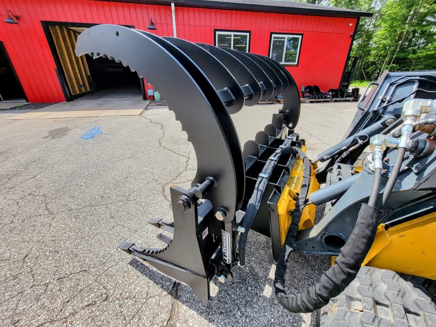 A close up of the back end of a tractor