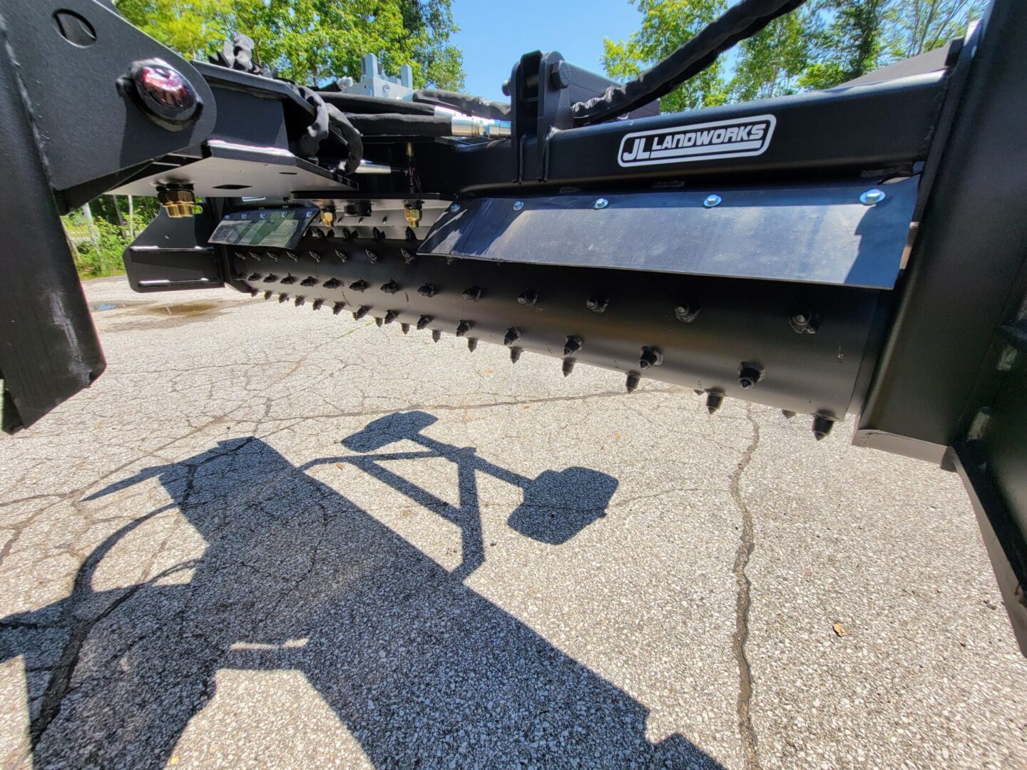 A close up of the blade on a tractor