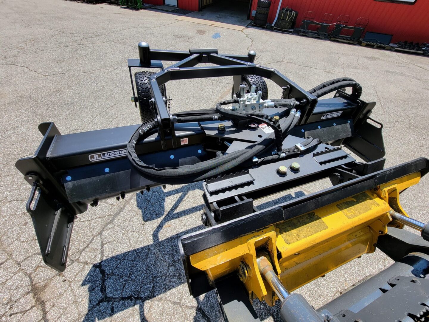 A close up of the front end of a tractor