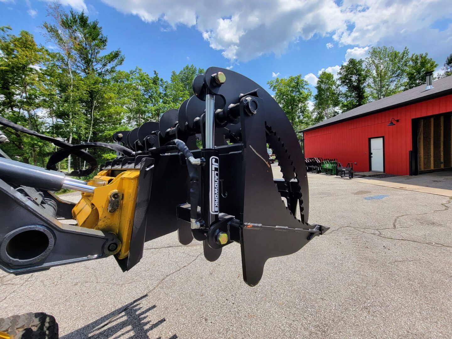 A close up of the front end of a tractor