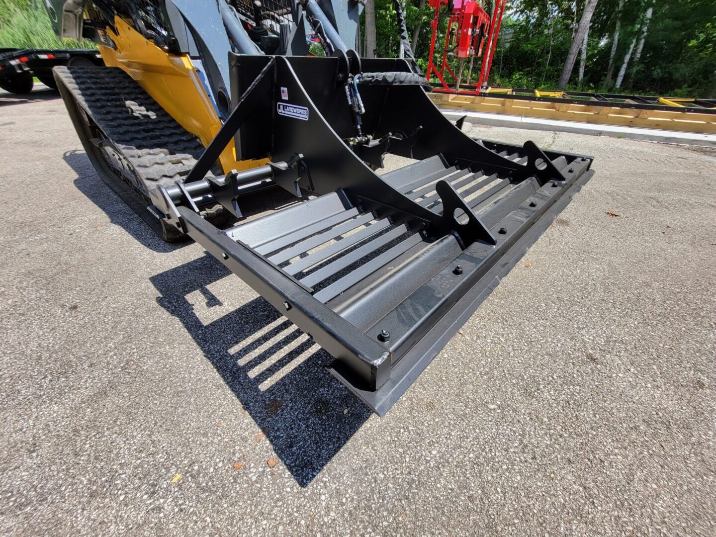 A close up of the back end of a skid steer.