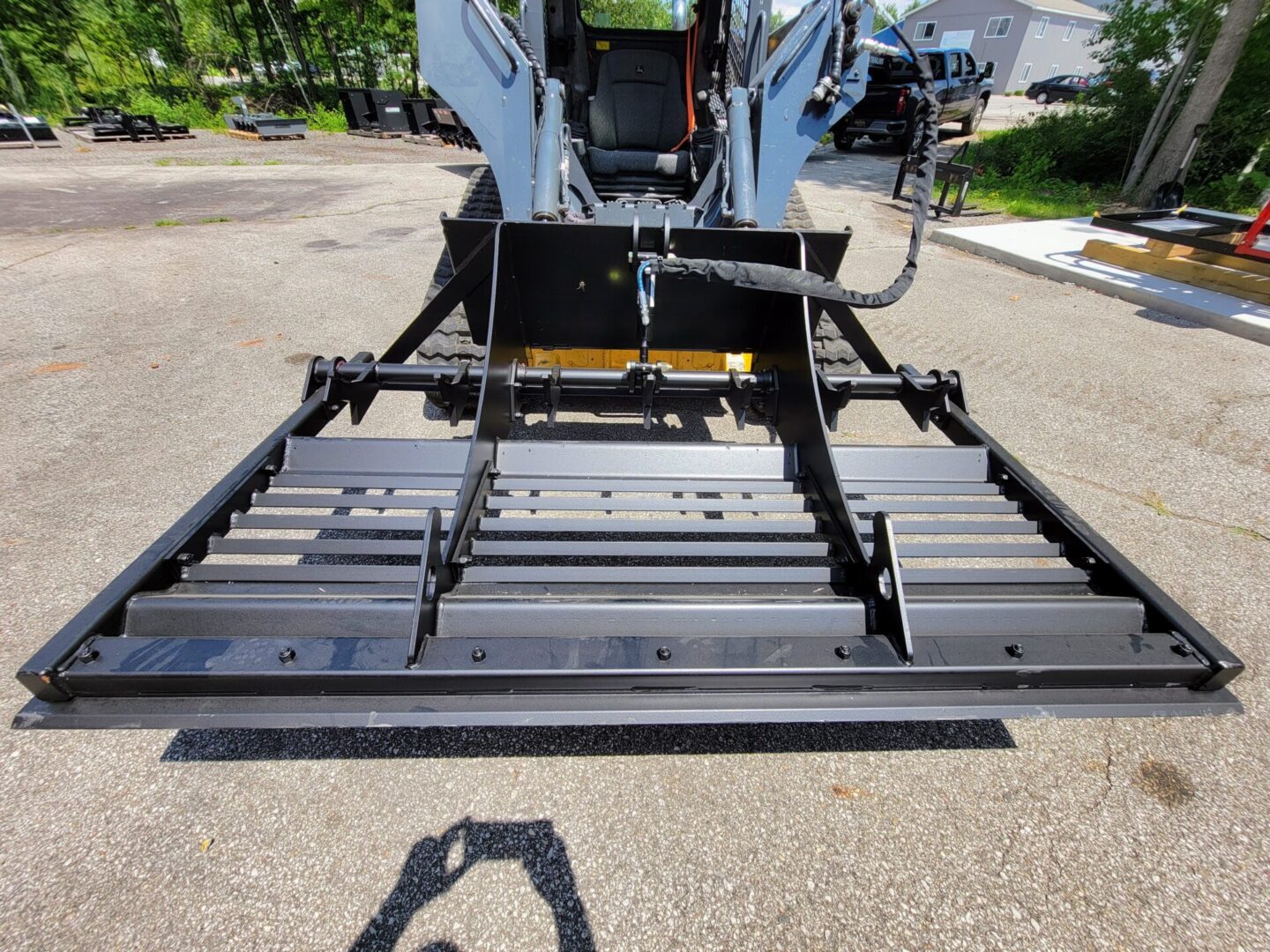 A close up of the back end of a tractor